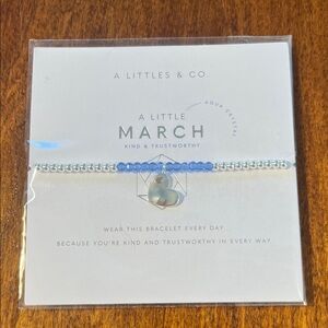 Blue and Silver Heart Charm Bracelet